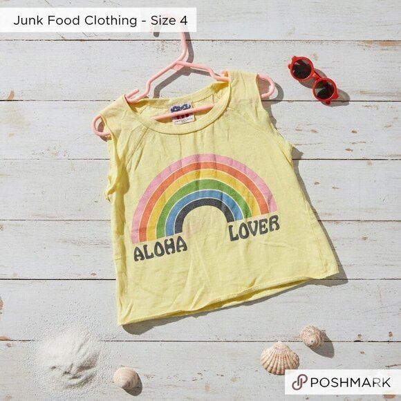 Junk Food Clothing Other - Junk food aloha lover rainbow tank top 🌈